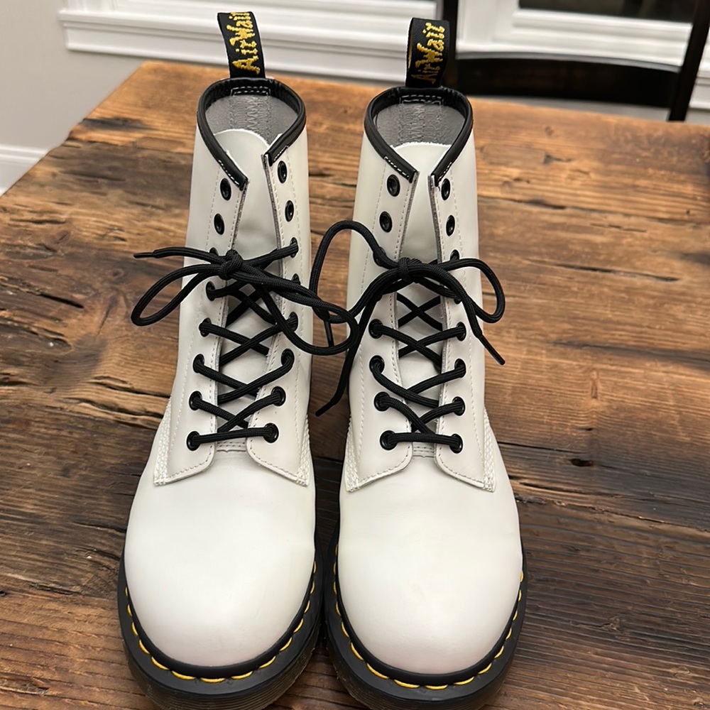 Dr Martens White Combat Boots 1460 style size 9